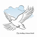 Peace Dove Flying in the Sky Coloring Pages 3