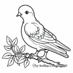 Peace Dove in a Garden Coloring Pages 1
