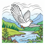 Peace Dove in Foggy Scenery Coloring Pages 2