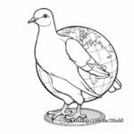 Peace Dove with Globe for World Peace Coloring Pages 1