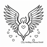 Peace Dove with Heart Coloring Pages 1
