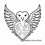 Peace Dove with Heart Coloring Pages 4
