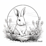 Peaceful Bunny in the Moonlight Coloring Pages 1