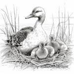 Peaceful Canada Geese Nesting Coloring Pages 1