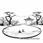 Apacible jardín zen vacío Páginas para colorear 2