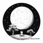 Peaceful Full Moon Night Sky Coloring Pages 1