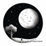 Peaceful Full Moon Night Sky Coloring Pages 2