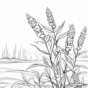 Peaceful Goldenrod Fall Flower Coloring Page 4