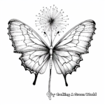 Peaceful Half Butterfly, Half Dandelion Coloring Pages 3