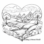 Peaceful Heart-Shaped Landscape Coloring Pages 3