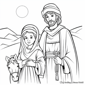 Peaceful Mary and Joseph Coloring Pages 1