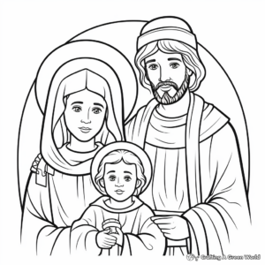 Peaceful Mary and Joseph Coloring Pages 4