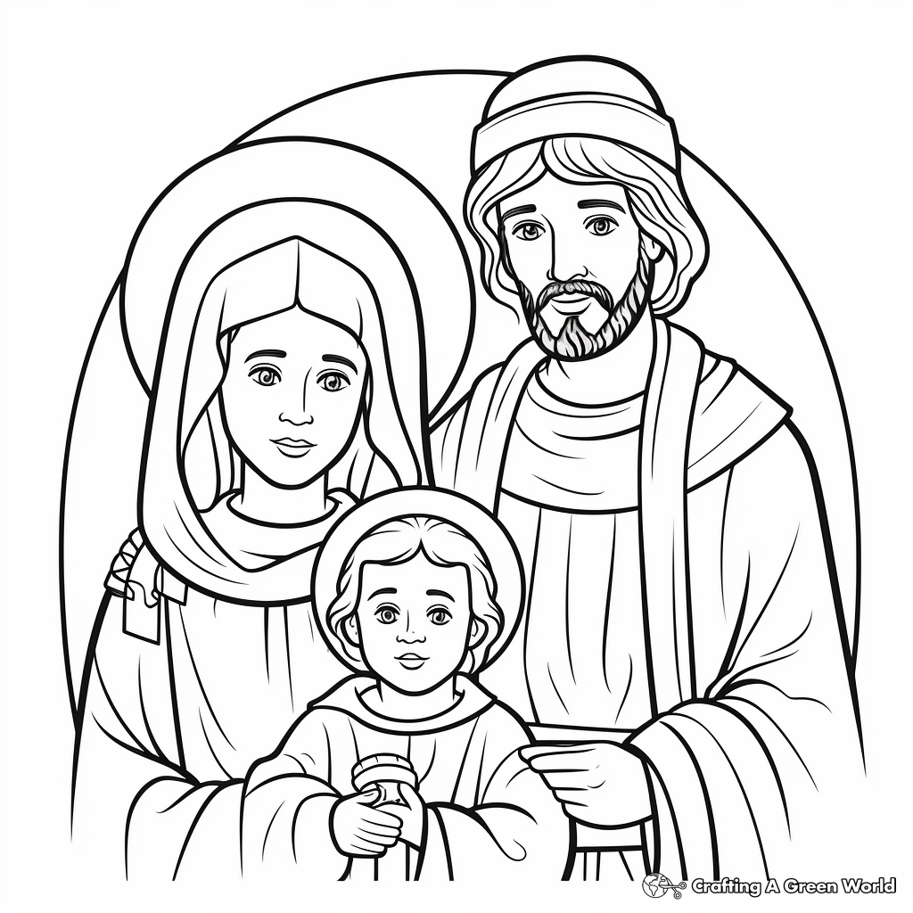 Peaceful Mary and Joseph Coloring Pages 4