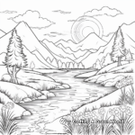 Peaceful Nature Landscapes Coloring Pages 4
