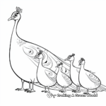 Peacock Family Coloring Pages 1