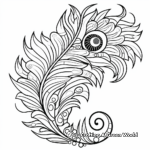 Peacock Feather and Paisley Pattern Coloring Pages 2