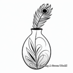 Peacock Feathers in Vase Coloring Pages 1