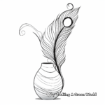 Peacock Feathers in Vase Coloring Pages 3