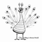 Peacock in Dancing Pose Coloring Pages 1