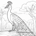 Peacock in Its Natural Habitat Coloring Pages 4