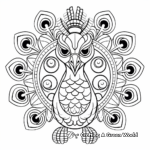 Peacock-Inspired Kaleidoscope Coloring Pages 2