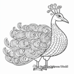 Peacock with Elaborate Tail Coloring Pages 3