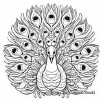 Peacock with Open Feathers Mandala Coloring Pages 1