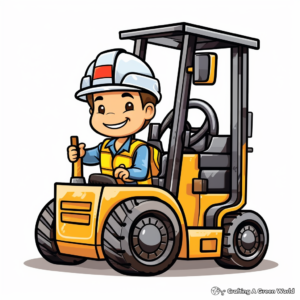 Pedestrian Stacker Forklift Coloring Pages 1
