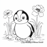 Penguin with Arctic Poppies Coloring Pages 4