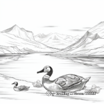Penguins in the Arctic: Landscape Scene Coloring Pages 1