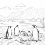 Penguins in the Arctic: Landscape Scene Coloring Pages 2