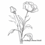 Peony Flower Coloring Pages: Bud, Bloom, and Wilted 3