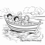 People in a Rowboat Coloring Pages 2