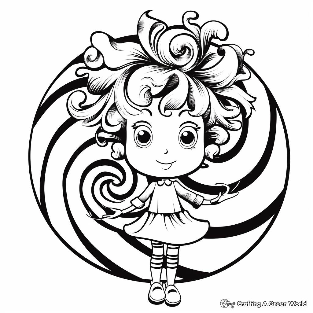 Peppermint Candy Swirl Coloring Pages 1