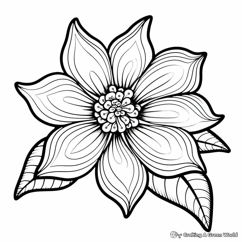 Peppermint Flower Coloring Pages for Adults 4