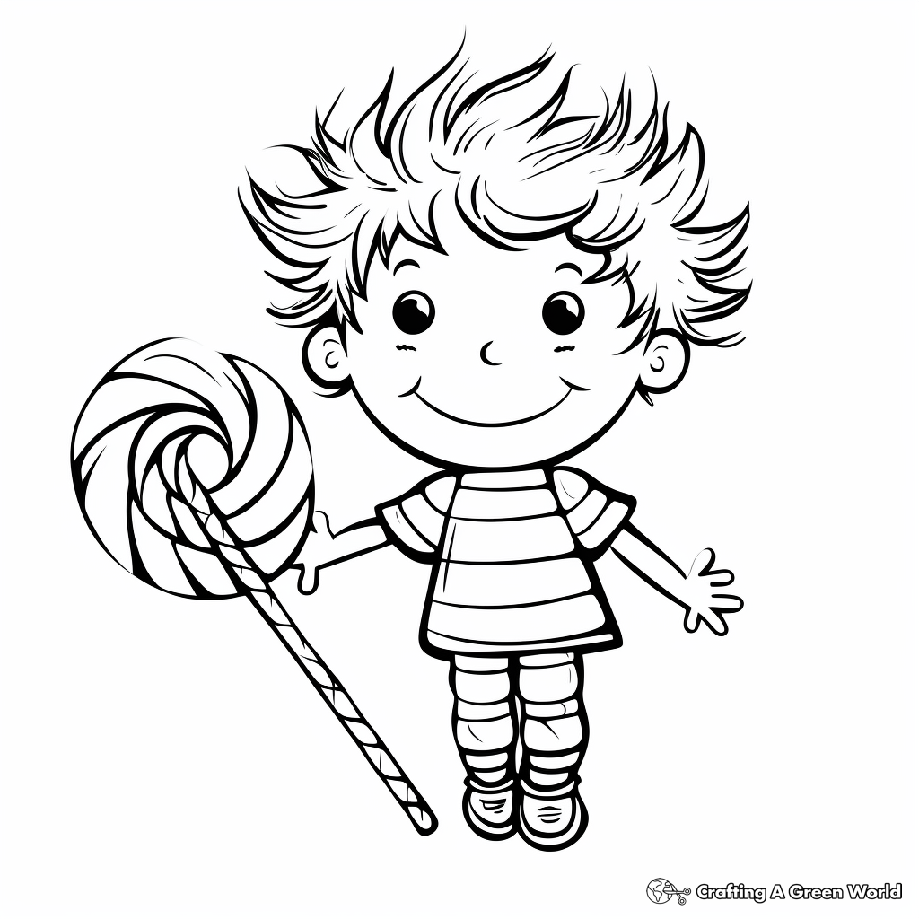 Peppermint Stick Coloring Pages for Children 1