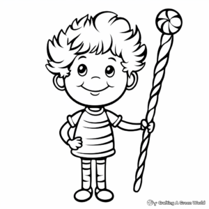 Peppermint Stick Coloring Pages for Children 3