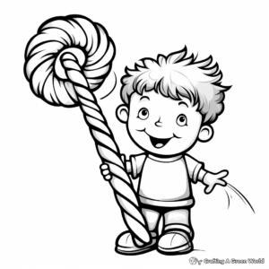 Peppermint Stick Coloring Pages for Children 4