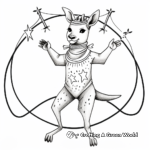Performing Circus Kangaroo Coloring Pages for Children 4