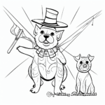Performing Circus Pig and Dog Coloring Sheets 4