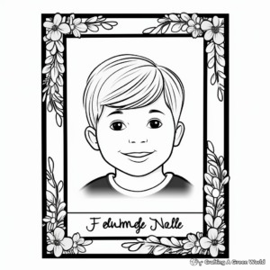 Personalized Photo Frame Coloring Pages 2