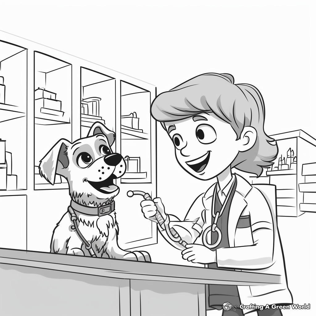 Pet Check-Up Veterinary Clinic Coloring Pages 2