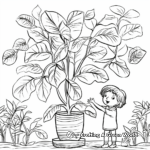 Philodendron Plants Coloring Pages for Kids 1