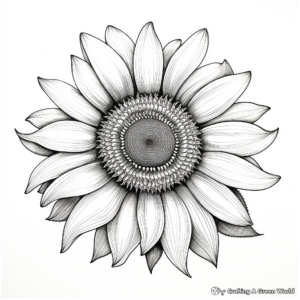 Photo-realistic Sunflower Anatomy Coloring Pages 3