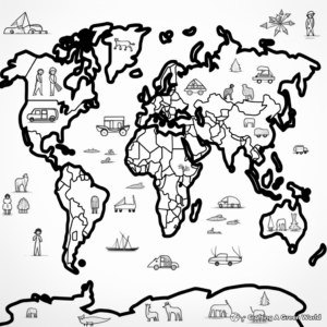 Physical World Map Coloring Pages 1