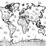 Physical World Map Coloring Pages 4