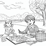 Picnic in The Park Spring Coloring Pages 1