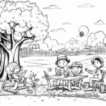 Picnic in The Park Spring Coloring Pages 2