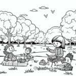 Picnic in the Park Spring Coloring Pages 3