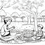 Picnic in the Park Spring Coloring Pages 4